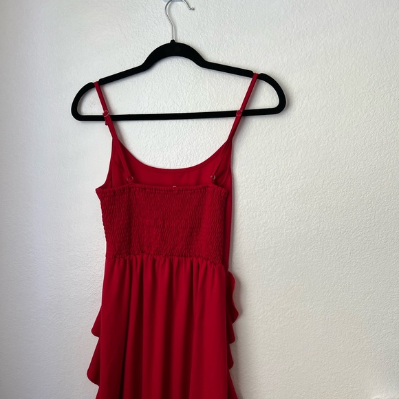 Red Summer Ruffle Dress - Picture 9 of 11